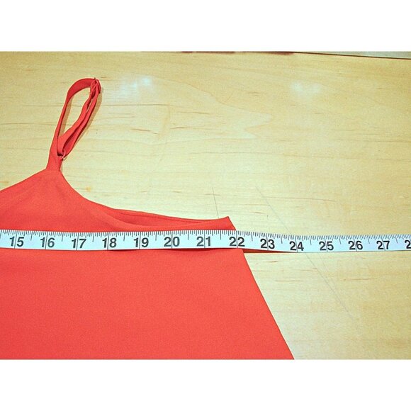 Torrid Bright Coral Orange Zipper Front Thin Strap Tank Top Flare Bottom Sz 0 L - Picture 7 of 12